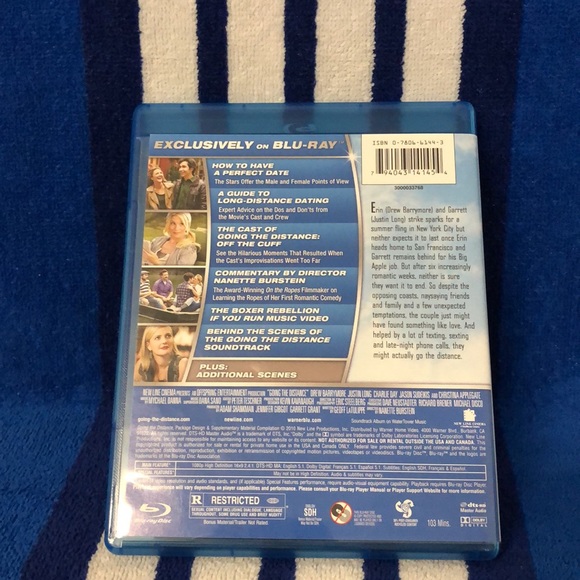 Going The Distance (Blu-Ray + DVD 2010) Drew Barrymore Christina Applegate VG - Picture 2 of 3